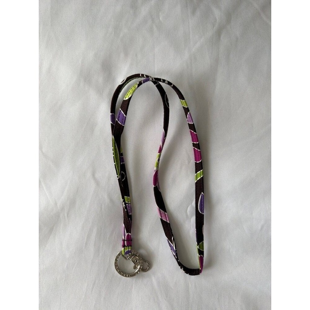 Retired Vera Bradley Purple Punch Fabric Lanyard Keychain